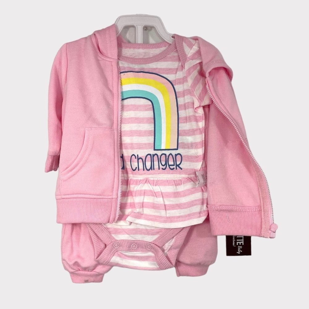 Baby Girl 3pc outfit Nanette Baby 0-3 Months